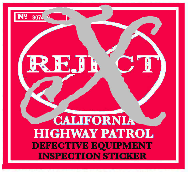 (image for) 1960's California REJECTION sticker RED